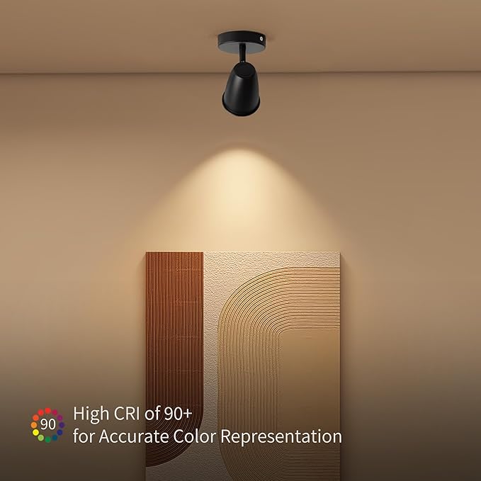 Aisilan LED Ceiling Spotlight, Adjustable GU10 Surface Mount Light, Matte Black - Image 2