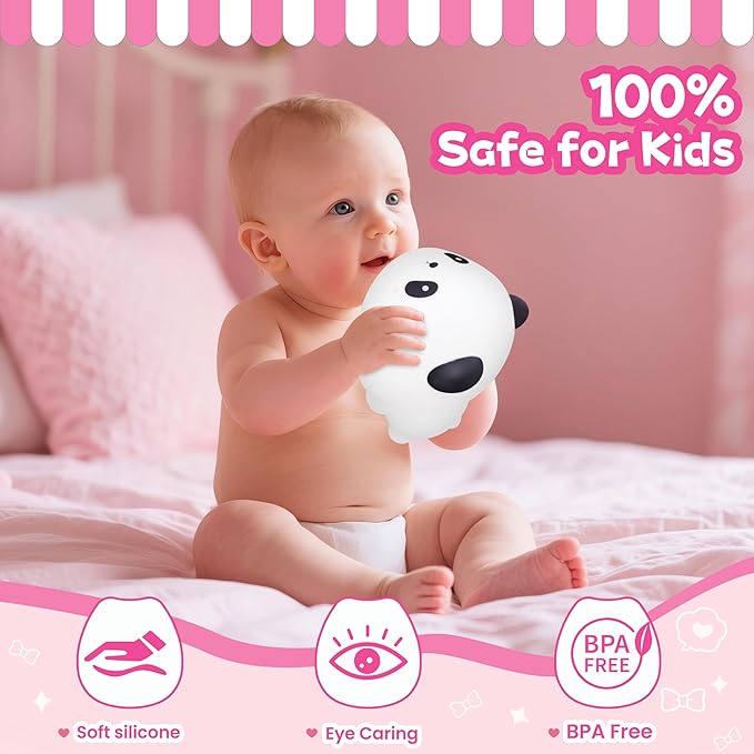 Night Light for Kids, Rechargeable Dimmable Silicone LED Nightlight - Image 4