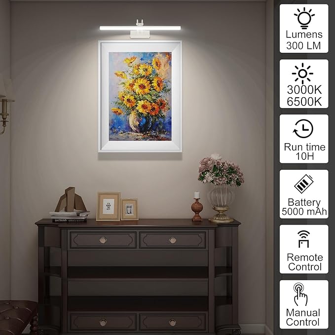 Picture Light, Picture Lights for Wall Cordless, Battery Wall Lights for - Image 5