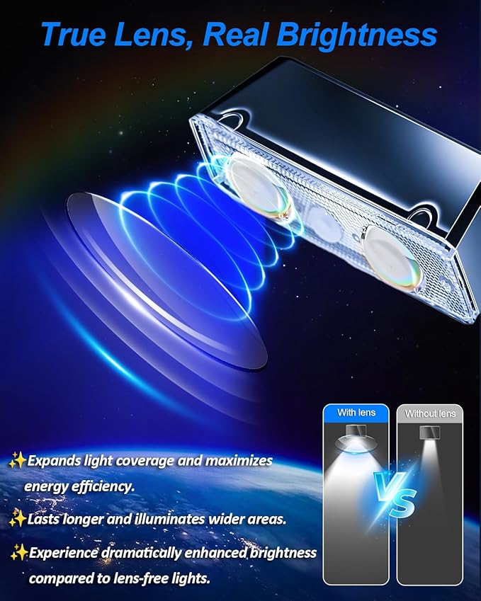 EGOBOO Solar Fence Lights Outdoor, 12 Pack 10 Modes Warm White & RGB Color - Image 3
