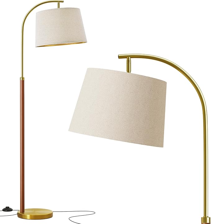 62.5" Wood Floor Lamp for Living Room Gold - Image 8