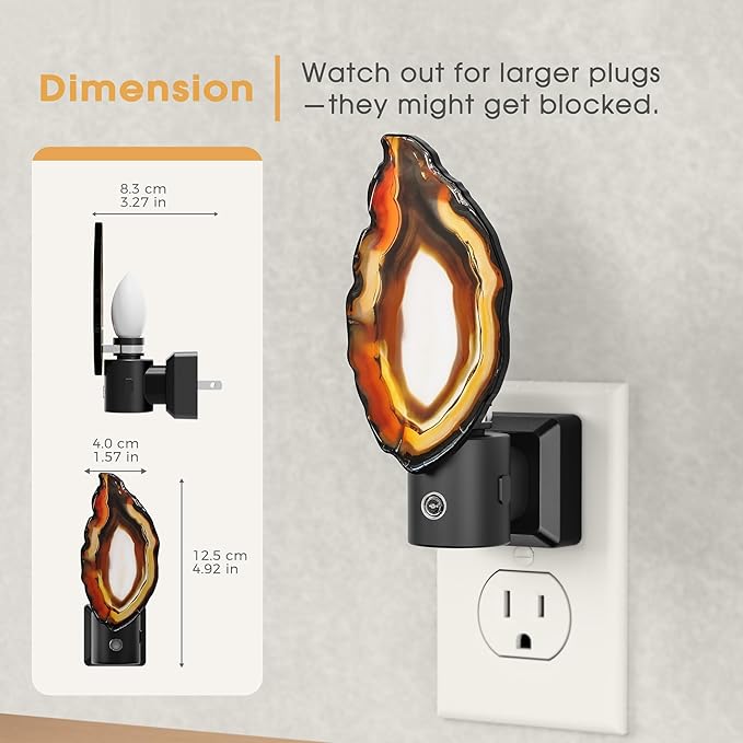 Briignite Agate Night Lights Plug into Wall, Dimmable Night Lights - Image 4