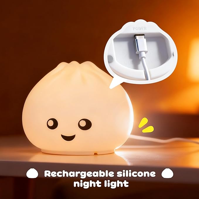 Dumpling Squishy Night Light, Touch Activated Pat Control - Image 6