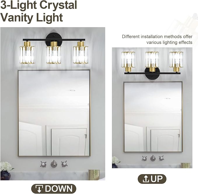 Crystal Bathroom Light Fixtures, Bathroom Lighting Fixtures Over Mirror - Image 7