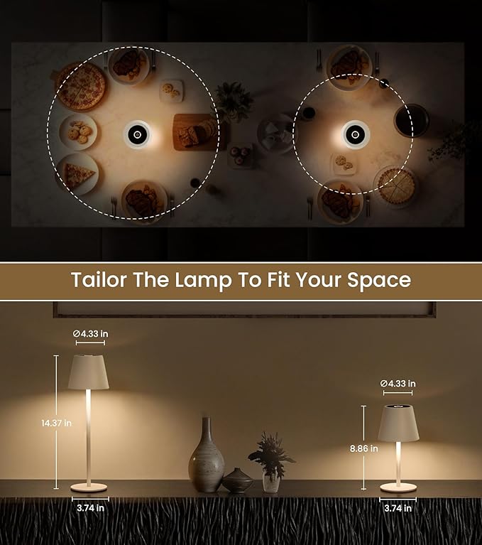 Cordless Table Lamp, Portable Battery Operated Lamp - Image 5