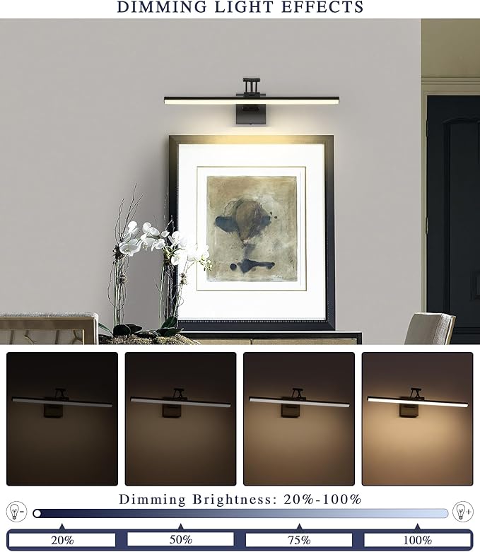 Joossnwell Picture Light for Painting Black Art Light Hard-Wired Picture Frame - Image 3