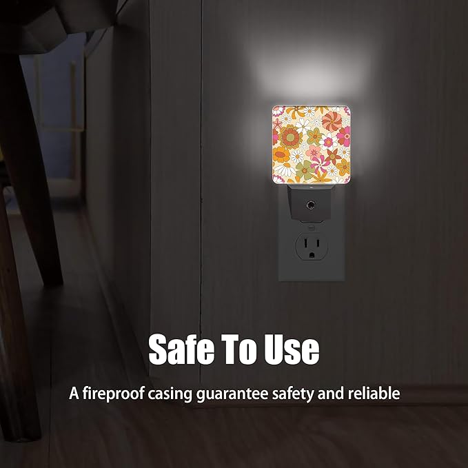Vintage Boho Floral Night Light Plug in Wall Lamp Smart Dusk to Dawn Sensor - Image 6