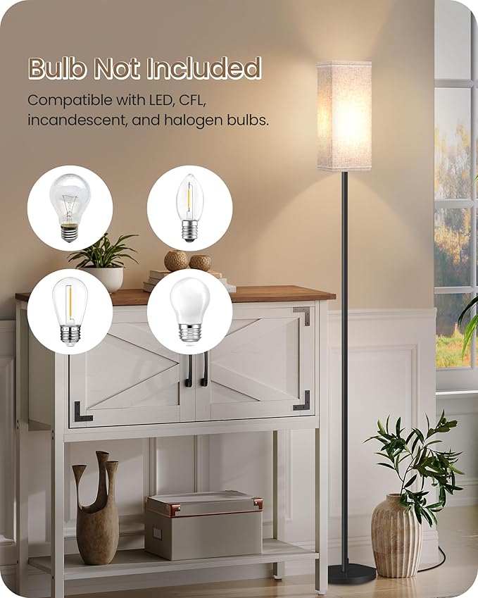 Set of 2 Floor Lamps for Living Room, Modern Tall Standing Lamps - Image 7