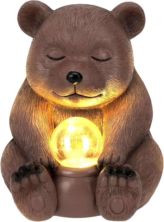 Solar Bear Statue for Outdoor, Garden Decor by Unknown