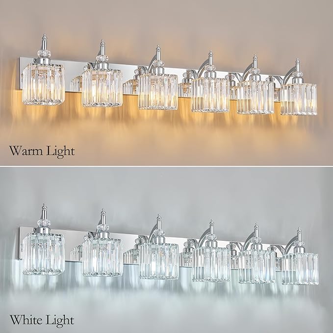 6 Light Bathroom Vanity Light Modern Chrome Vanity Light Fixtures Bathroom - Image 2