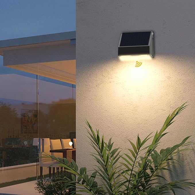 Solar Fence Light Outdoor, 4000K 3000K Solar Wall Lights by NJOYNOOK
