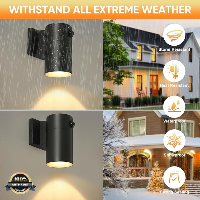 QQCherry LED Modern Outdoor Wall Light, Motion Sensor Outdoor Lights, Aluminum - Image 4