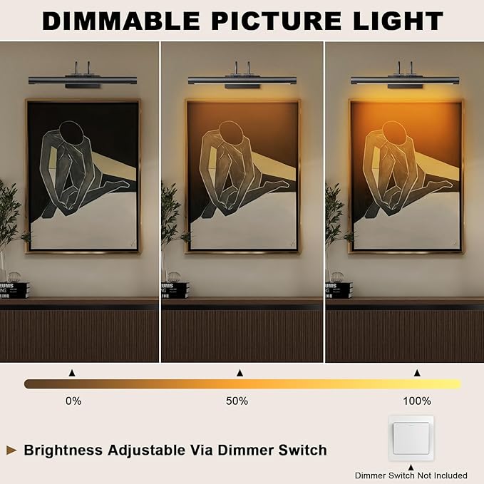 Picture Light, Art Lights Wall Sconce Hard-Wired, Bronze Pictures Frame Light - Image 5