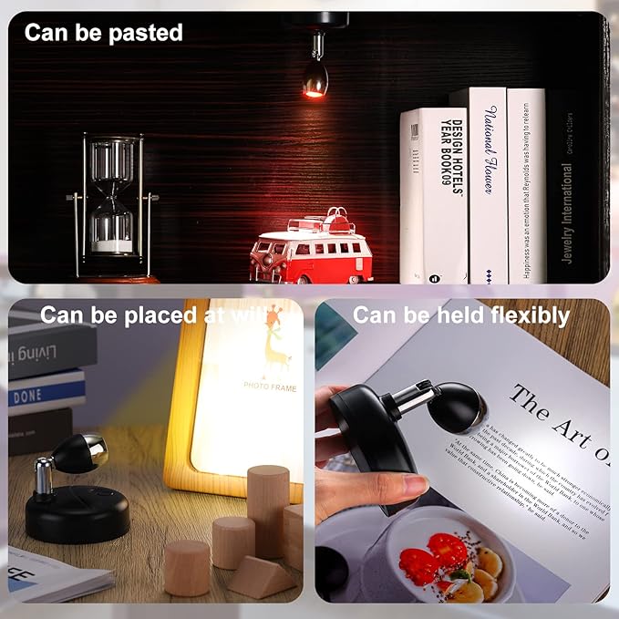 Tuanse 12 Pcs Battery Operated Spotlights Indoor LED Spot Display Lights - Image 6