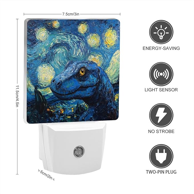 Lights by Night Decorative LED Night Light, Starry Night Funny Dinosaur Night - Image 3