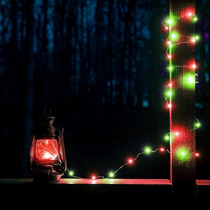 4 Pack Red and Green Christmas String Lights, Each 20FT 60 LED Fairy Lights - Image 2