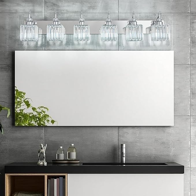6 Light Bathroom Vanity Light Modern Chrome Vanity Light Fixtures Bathroom - Image 3