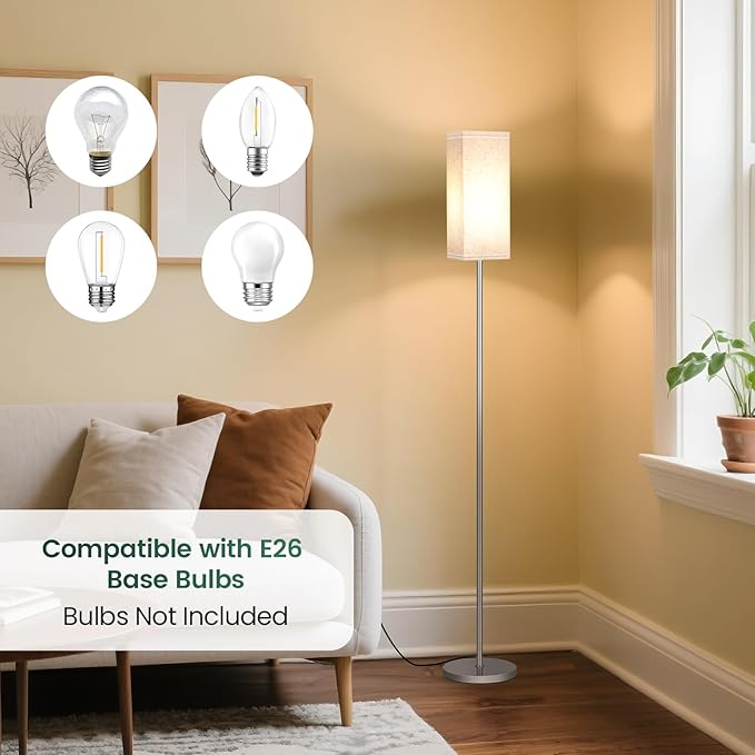 64.6'' Floor Lamp, Pole with Foot Switch, Modern Standing Lamp Lamp, Minimalist - Image 4