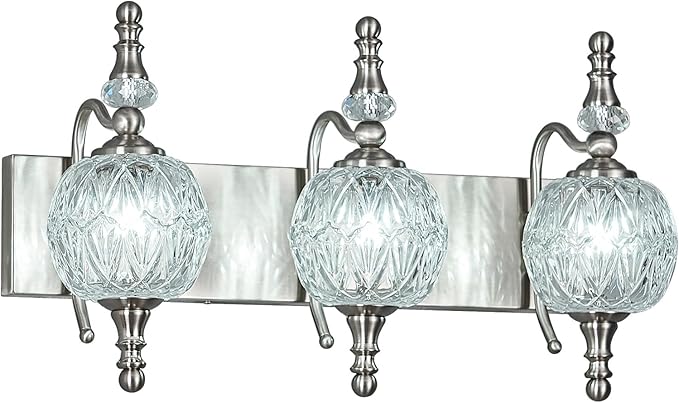 Modern Crystal Bathroom Vanity Lights Fixtures Over Mirror Brushed Nickel - Image 8