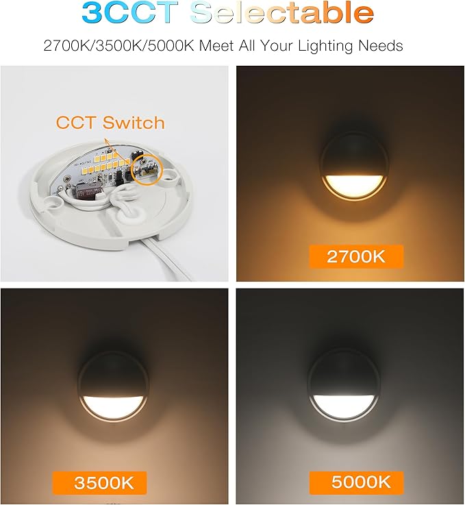CLOUDY BAY 3CCT Low Voltage LED Deck Lights Outdoor, 2700K/3500K/5000K - Image 4