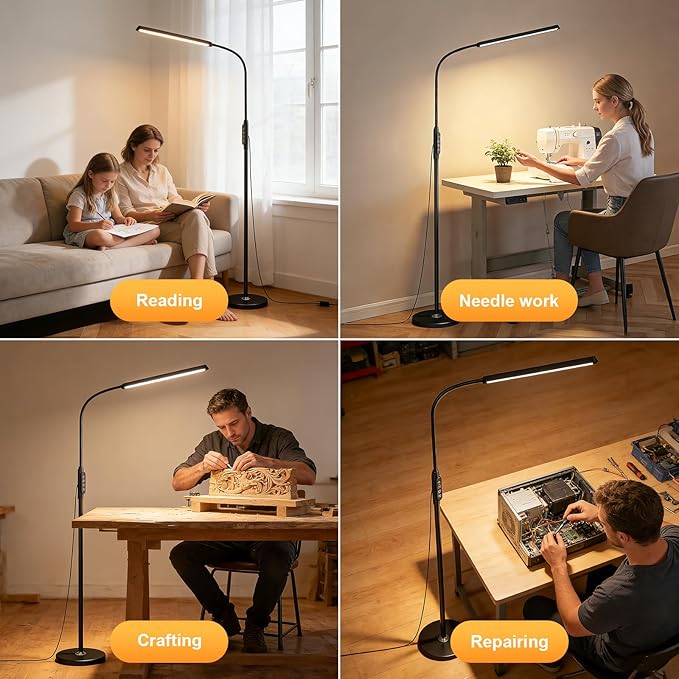 Bright LED Floor Lamps Remote Dimming - Image 2