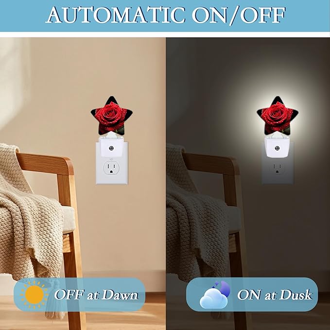 Red Rose Night Light, Plug Into Wall Decor Nightlights - Image 5