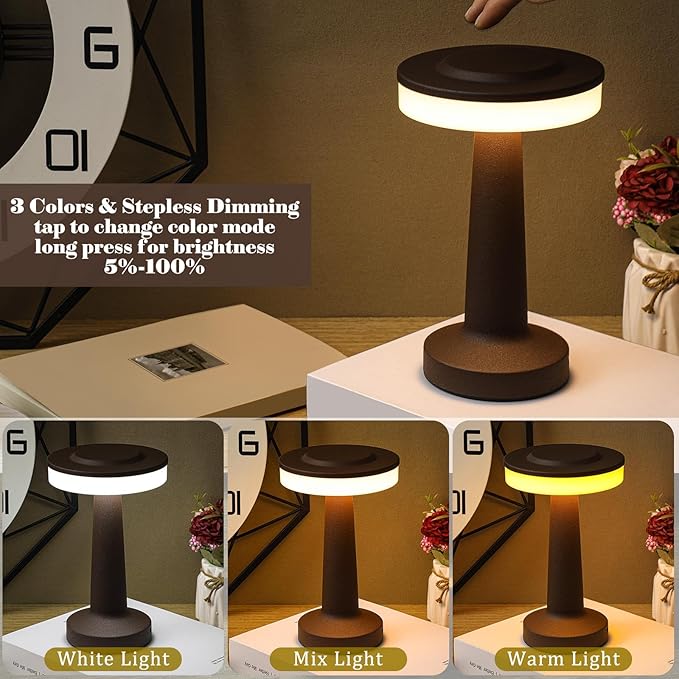 Riakrum 2 Pcs LED Portable Cordless Table Lamp - Image 4
