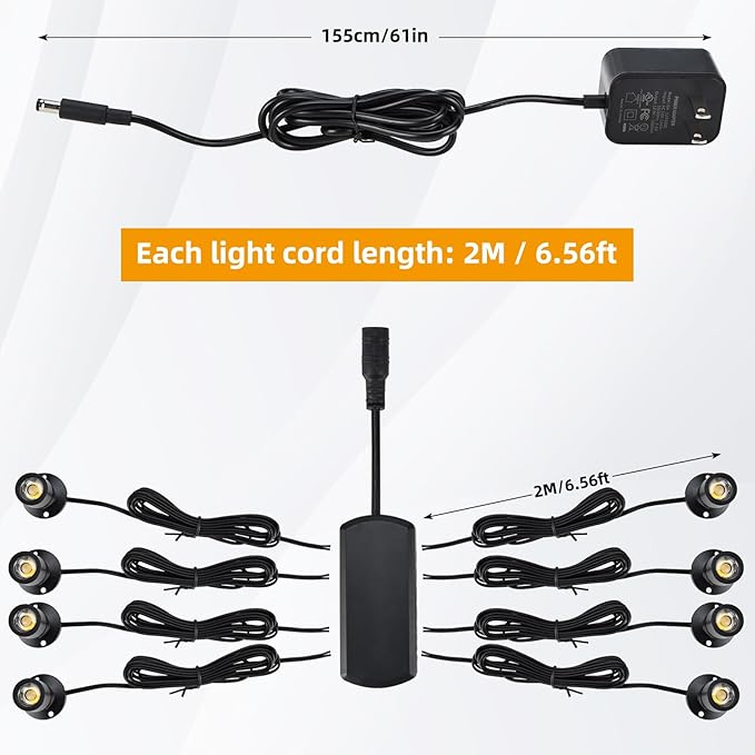 YaeCCC Dimmable LED Mini Spotlight Jewelry Showcase Display Lights Black Shell - Image 2