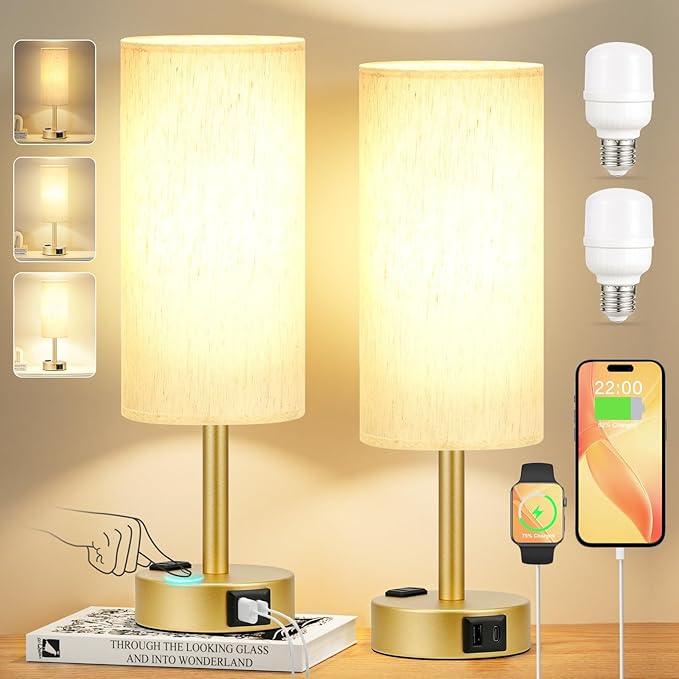 Gold Touch Table Lamps Set - Image 7