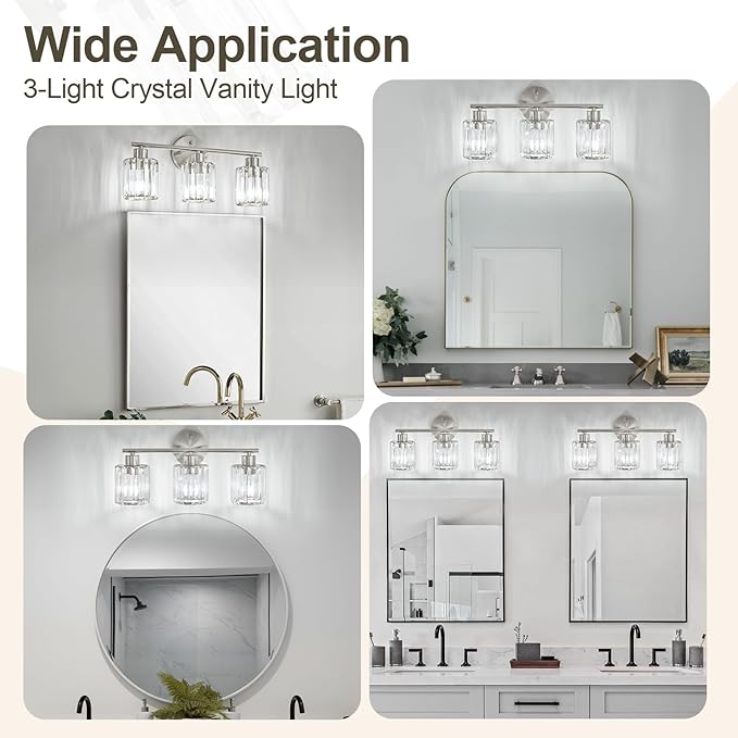Crystal Bathroom Light Fixtures, Bathroom Lighting Fixtures Over Mirror - Image 6