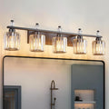 Bathroom Vanity Lights 5-Light Sand Black Modern Crystal Vanity Light Fixtures by FDPBY