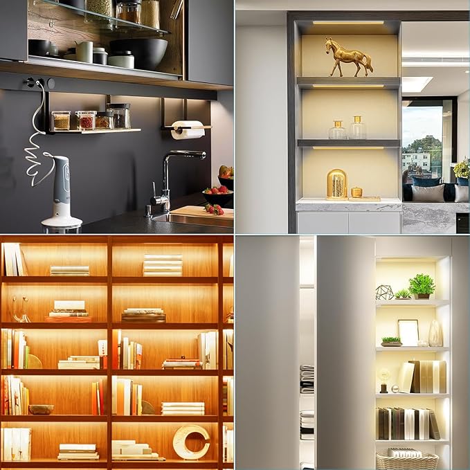 JUSJUBR 4PCS x 12inch Sector Display Cabinet Lights, Dimmable LED Shelf Lighting - Image 2