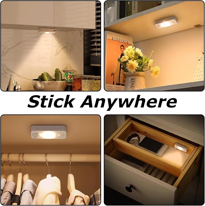 LED Motion Sensor Puck Lights, Rechargeable Cabinet Lights, Stick on Wireless - Image 7