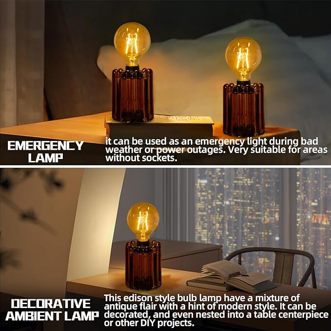 Set of 2 Battery Operated Table Lamp, Battery Powered Cordless Lamp - Image 5