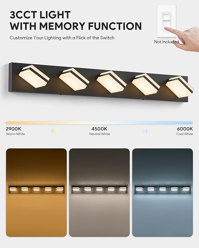 VONLUCE Bathroom Vanity Light Fixture, 5-Light Modern LED Vanity Light - Image 2