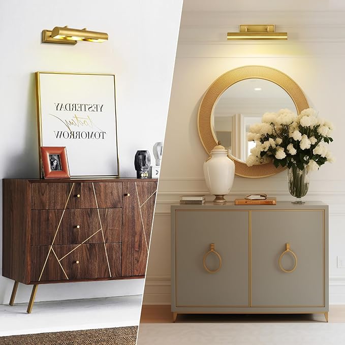 Picture Light for Wall 18" Brass Picture Lights Hardwired 3-Light Gold Picture - Image 7
