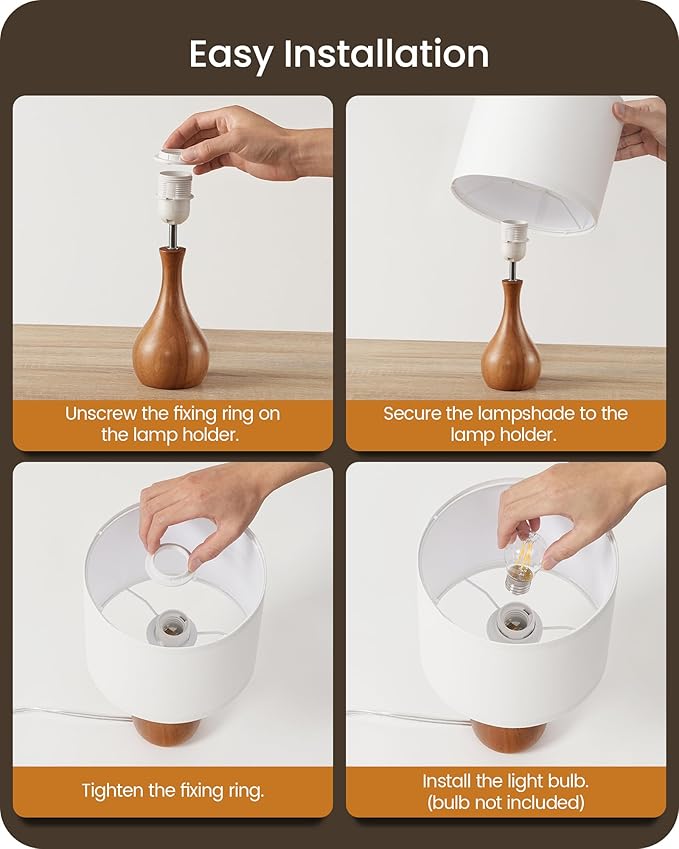 Small Table Lamp, Wood Desk Lamp - Image 7