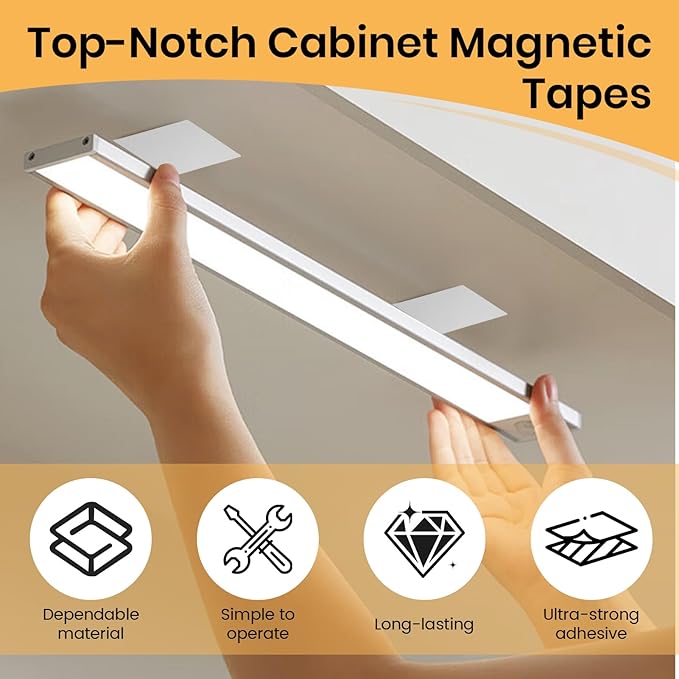 12 Pack Under Cabinet Light Metal Adhesive Strips - Image 5