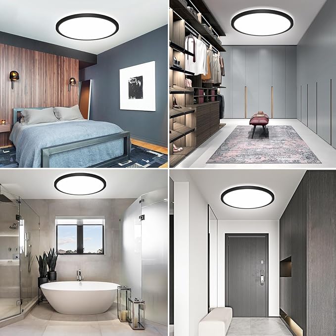 Libtit 13 Inch Black Flush Mount Ceiling Light - Image 5