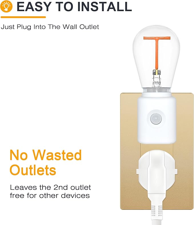 Motion Sensor Night Light, Dimmable Night Lights, 2200K Amber Warm, Plug-in - Image 7