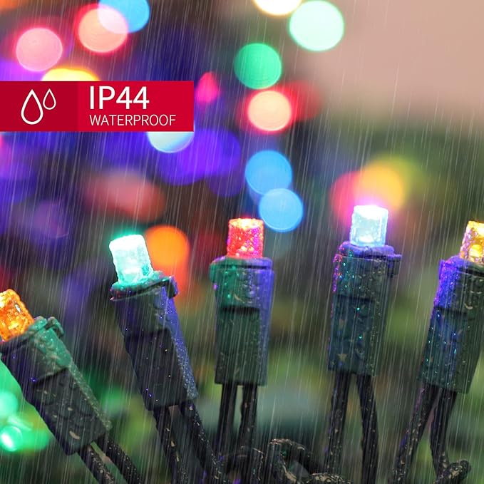 LAMPHOME Multicolor Wide Angle LED Christmas Lights, 64.8 Ft 300 Count - Image 4