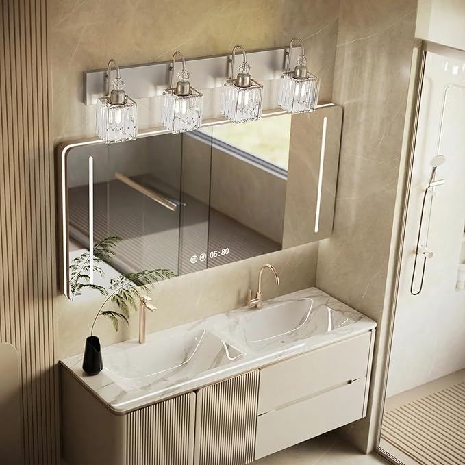 Ralbay Crystal Brushed Nickel Vanity Light - Image 5