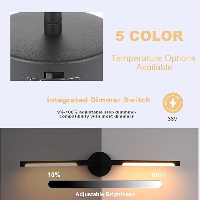 BONLICHT LED Modern Bathroom Vanity Light Fixtures 40Inch 5CCT Dimmable Matte - Image 7