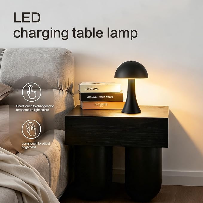 Cordless Table Lamp, Portable LED Desk Lamps, 1800mAh Battery Operated - Image 2