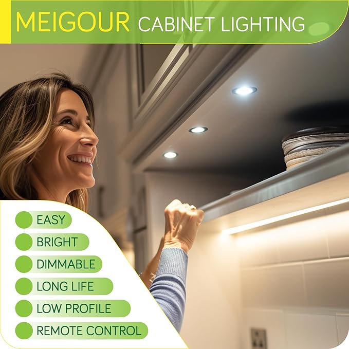 Under Cabinet LED Puck Lights Kit, Kitchen Hutch Shelf Lighting, Parallel - Image 4
