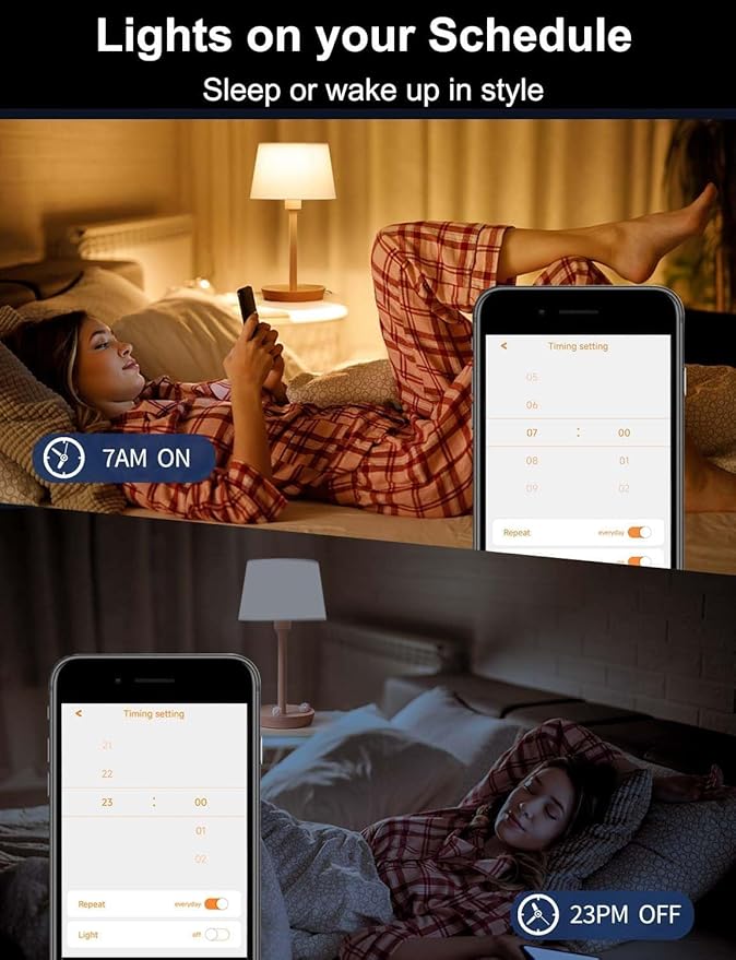 Vinaco E12 Smart LED Bulb 5W 600LM, 4 Pack E12 LED Light Bulbs Color Changing - Image 5