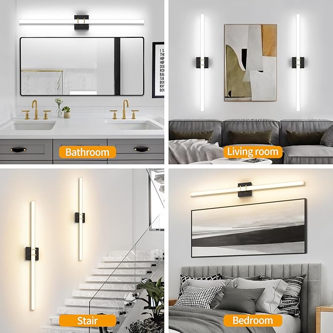 Modern Black and Brass Vanity Light Bar 40 Inch, 30W 5CCT Dimmable Bathroom - Image 6