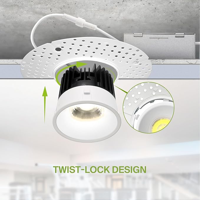 ASD Trimless LED Recessed Lighting 4 Inch, 15W 120-277V Dimmable Commercial - Image 4