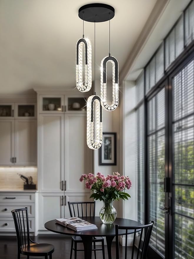 3-Light Pendant Lighting, Dining Room Chandelier Light Fixture Modern Hanging - Image 3