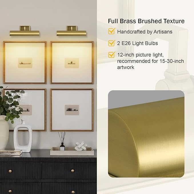 Picture Light 12" Brass Picture Lights - Image 3